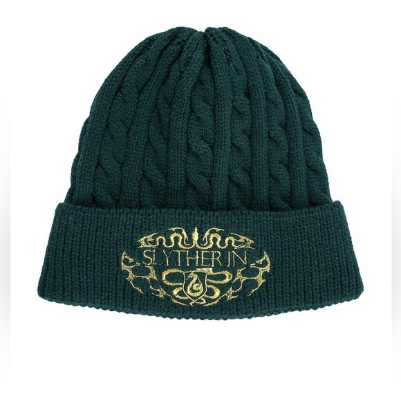Harry Potter Slytherin Cable Knit Beanie — BoxLunch Exclusive - Picture 2 of 3